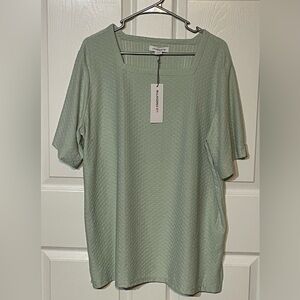 Liz Claiborne Size XXL Seafoam Green Short Sleeve Blouse NWT